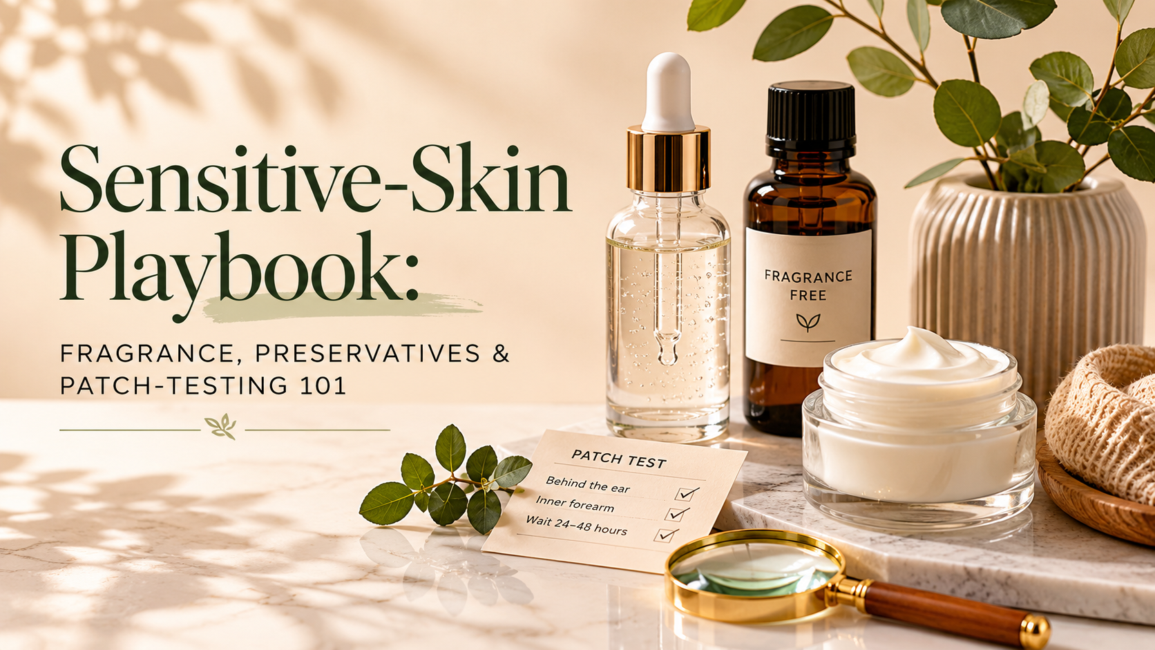 Sensitive-Skin Playbook: Fragrance, Preservatives & Patch-Testing 101 🧴✨
